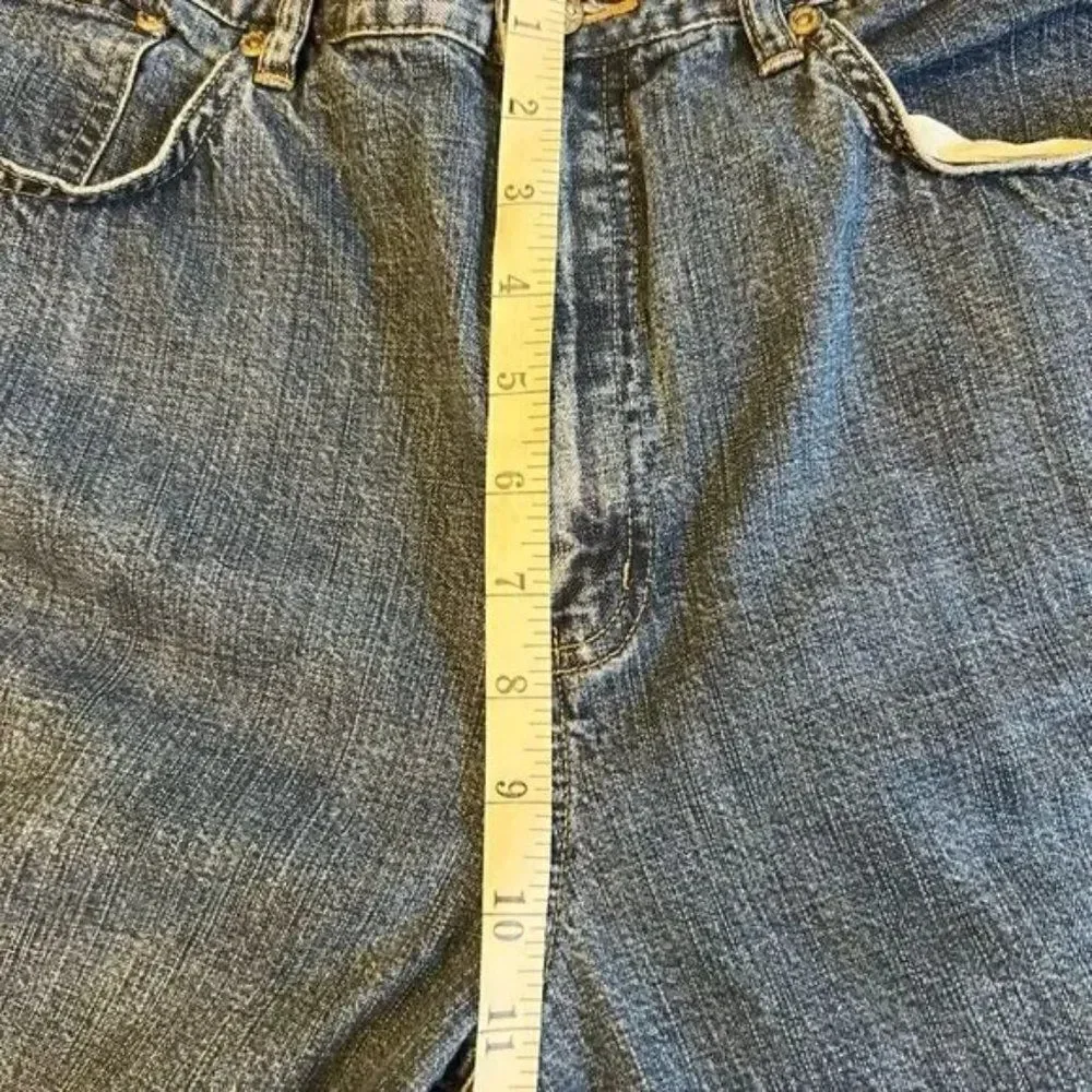 Vintage So Blue Sigrid Olsen Cropped Jeans Leather Beaded Ankle Detail 14